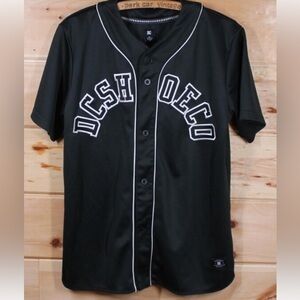 Vintage DC Shoes Skate Black Button Up Baseball Jersey
